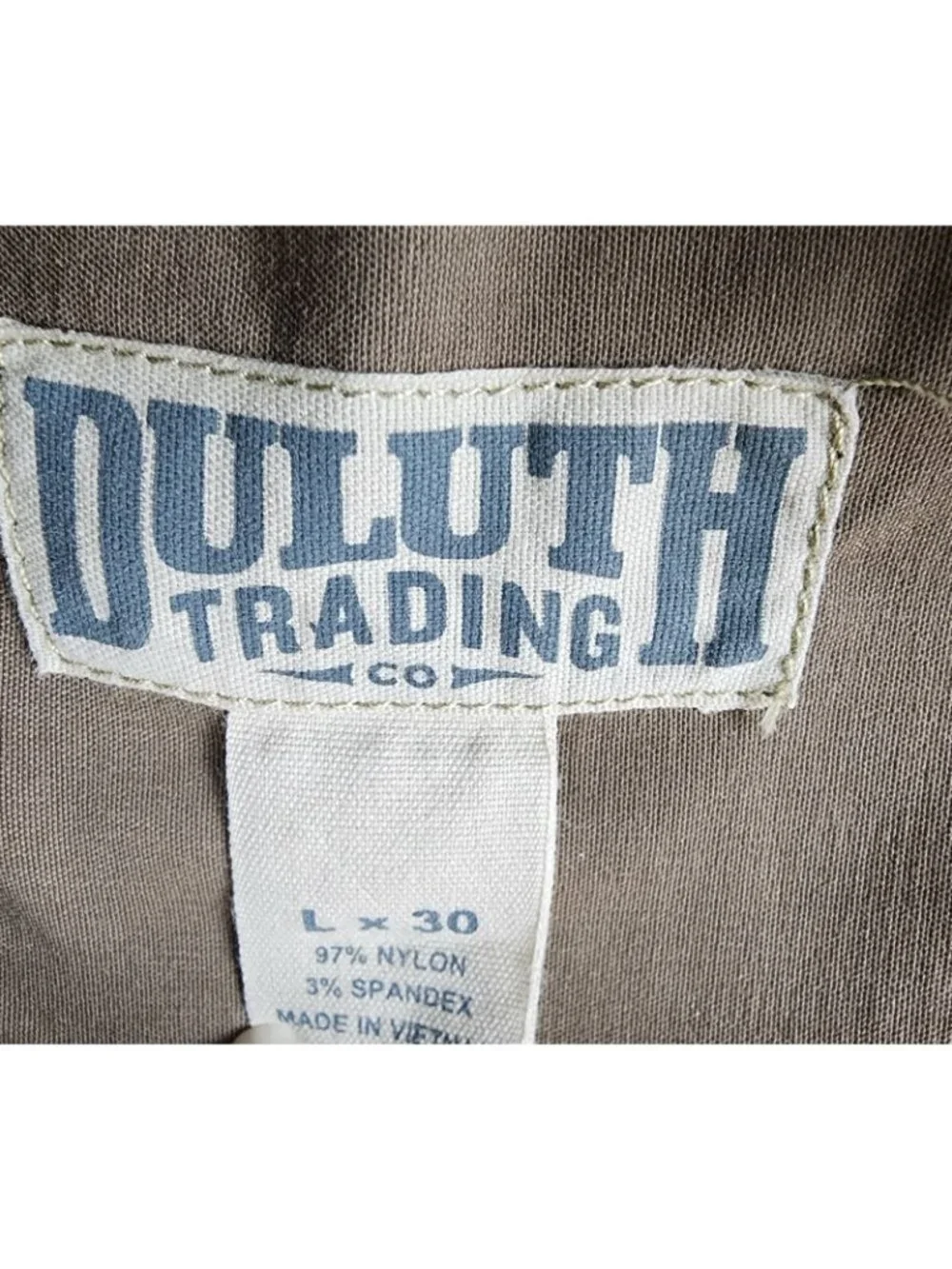 Duluth Trading Pants Mens Lx30 Flex Dry On The Fly Relaxed Brown Cargo